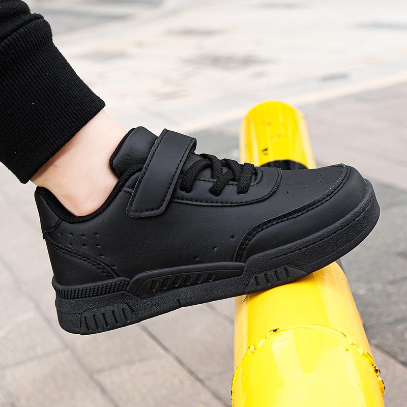 28-39 детские большие размеры дышащие и модные кроссовки на липучках белые туфли повседневная спортивная обувь для детей