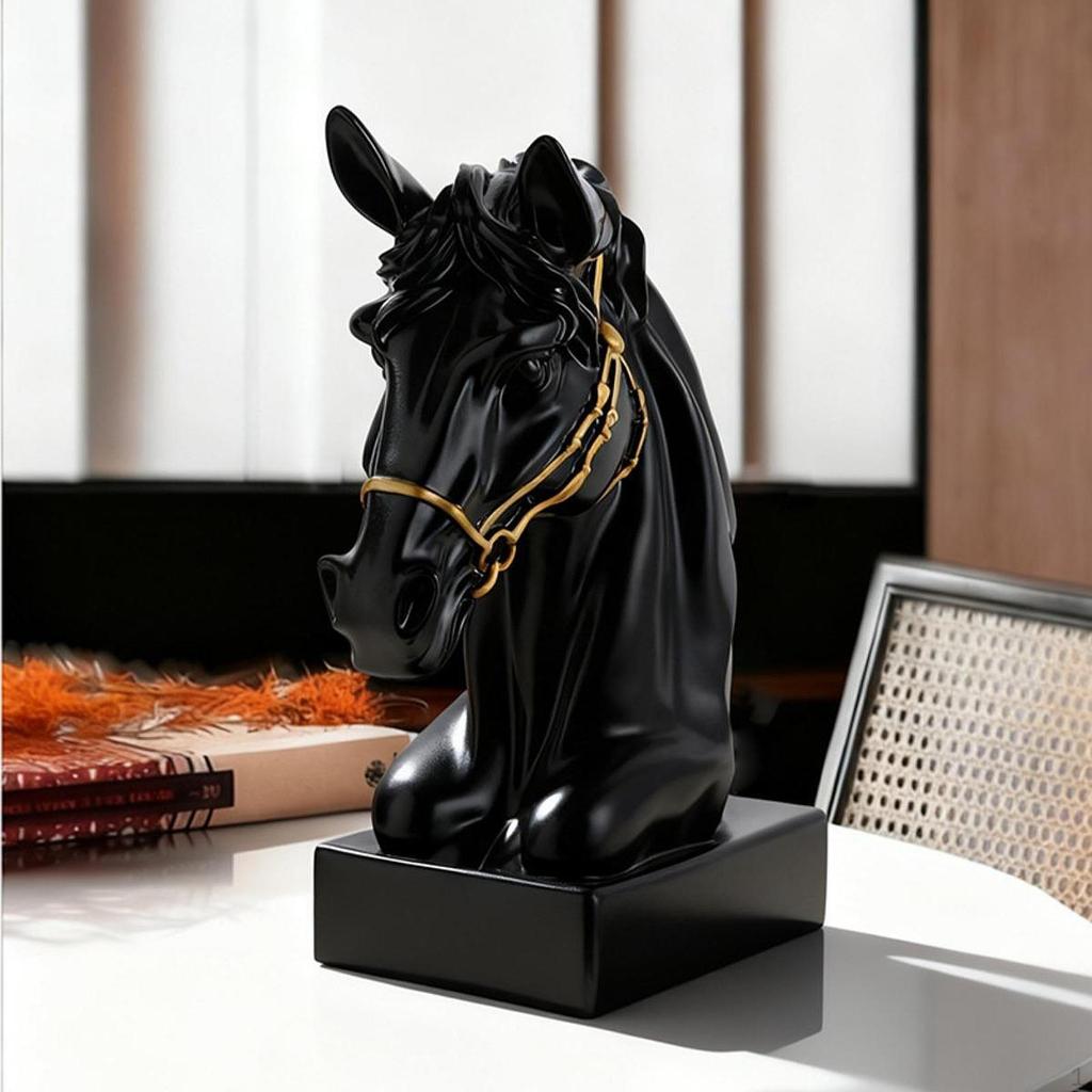 Horse Head Statue Sculpture,Modern,Abstract,Elegant Vivid Decorative Art Figurine for Home