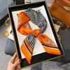 Small Satin Print Wrap Headkerchief 70×70cm Hair Neck Tie Scarf Vintage Women Silk Scarf