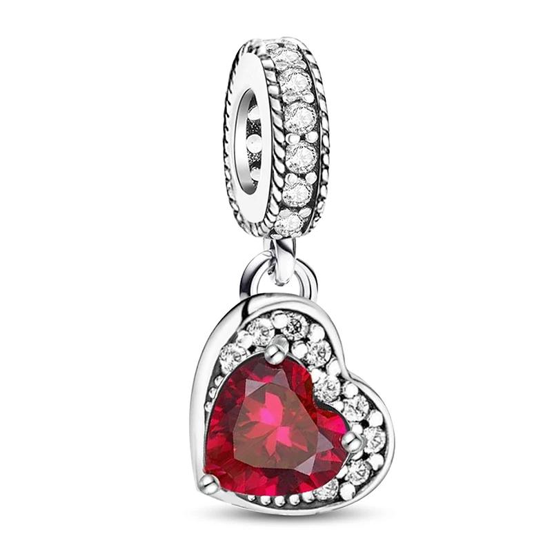 Медные милые шармы-бусины в форме сердца для изготовления браслетов-бэнглов своими руками, подарок, высококачественная бижутерия для женщин