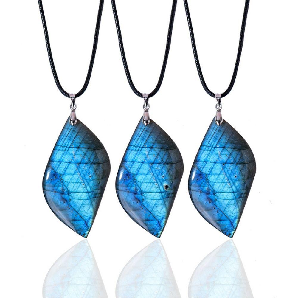 Геометрическая форма Кристалл Лабрадорит Подвеска Необработанный камень Полировка Натуральный учебный камень День рождения