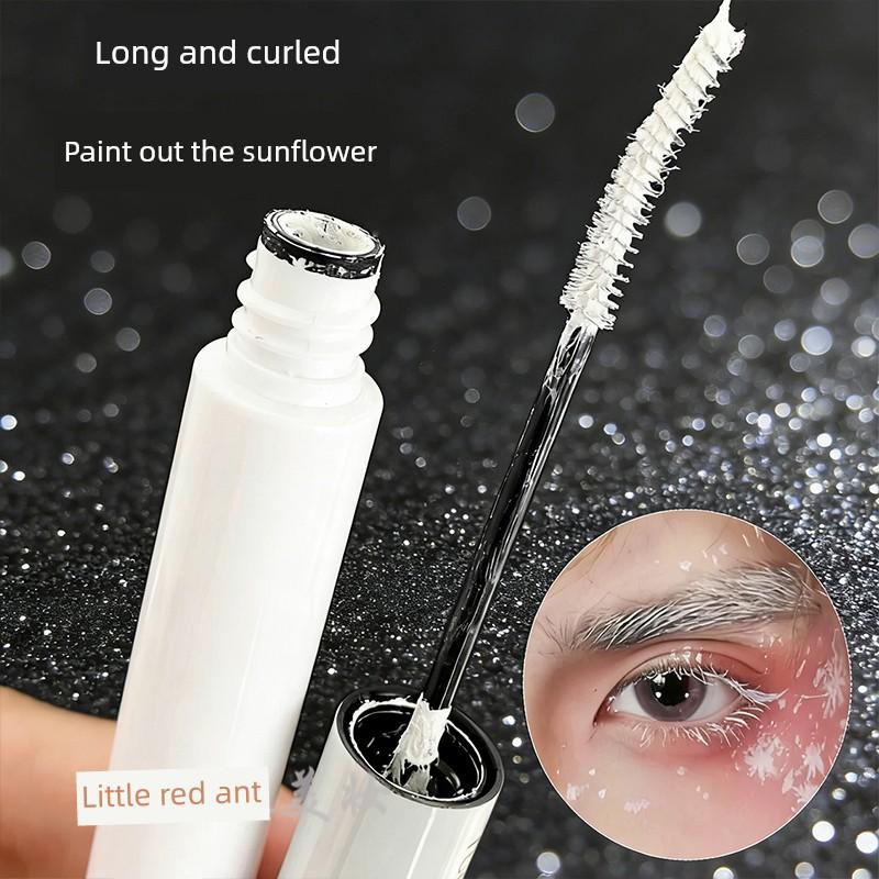 White Cosplay Mascara, Pure White, Color-Enhancing, Lengthening, Curling, Non-Smudging, Specifically for Anime Stage Makeup, Thick and Long-Lasting
