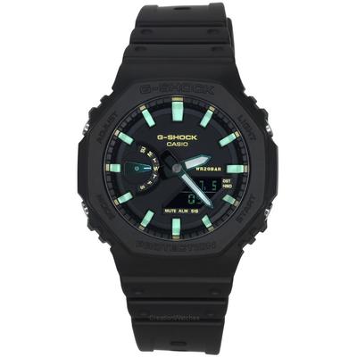 G-Shock Аналоговые цифровые кварцевые часы с черным циферблатом и полимерным ремешком GA-2100RC-1A 200M Мужские часы