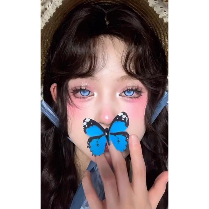 2 шт. цветные контактные линзы, годовые, косплей, мягкие контактные линзы 14,5 мм, макияж глаз на Хэллоуин 0 ~ -8,00, линзы для близорукости, рецептурные, мягкие линзы для глаз, большие глаза, кукольный глаз