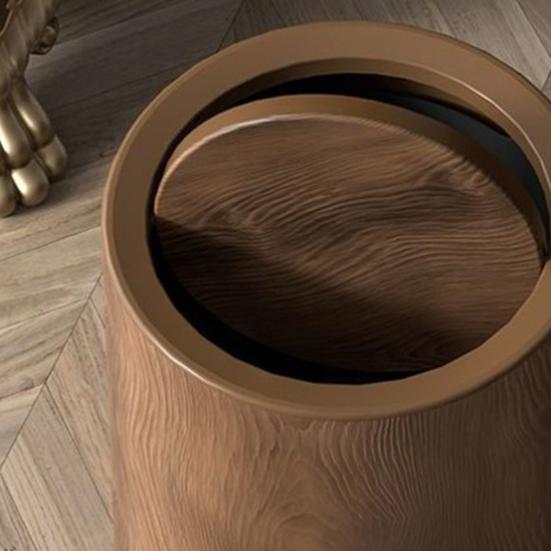 Мусорное ведро для ванной комнаты Круглая мусорная корзина с откидной крышкой Большая вместимость Легко чистить Кухонное мусорное ведро Декорация