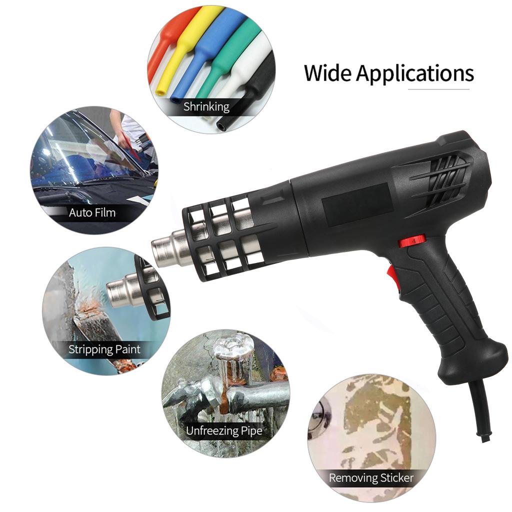 Машина горячего воздуха 1600-2000 Вт Комплект машины для нагрева горячим воздухом с двойной настройкой температуры (122℉~1012℉)