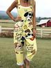 [Imitation Denim] New European and American women's fashion, using fashionable imitation denim animal print casual overalls