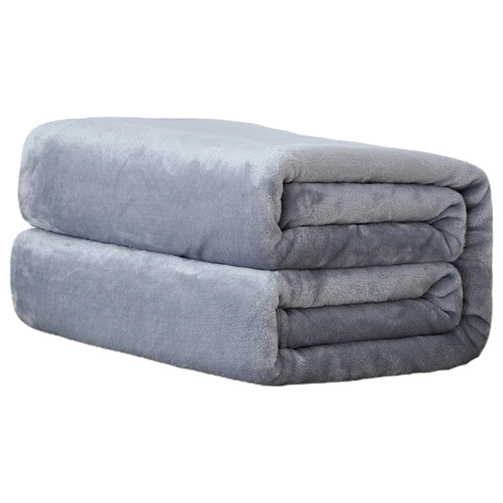 Faux Fur Blanket Solid Color Grey Flannel Fleece Blanket Adult Kids Soft Plush Warm Blanket Bed Cover for Home Office Bedspread