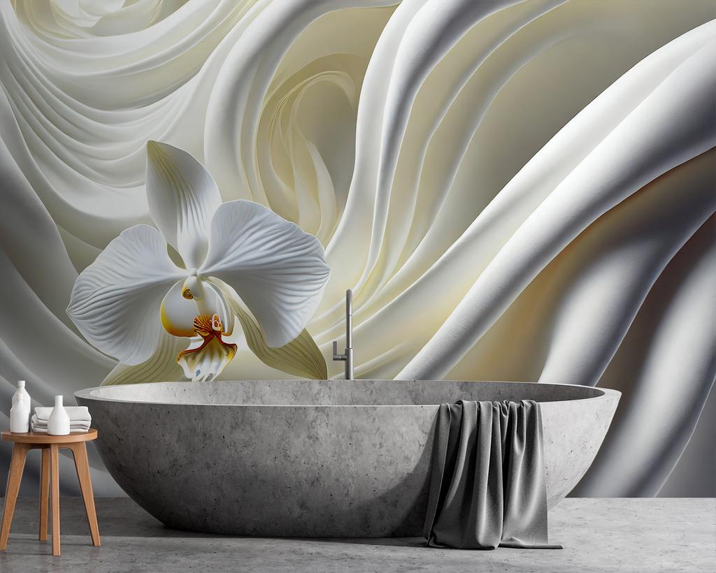 Обои Белая орхидея