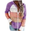 Модный женский повседневный лоскутный свитер с длинными рукавами и капюшоном, кардиган, блузка, топы