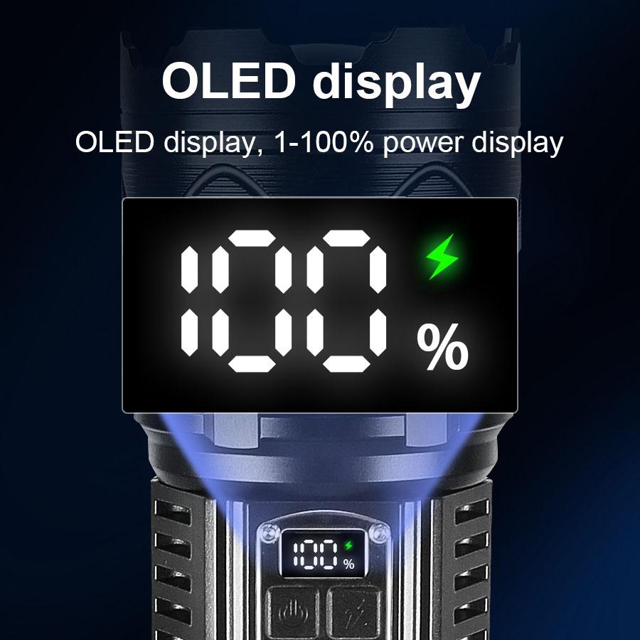 15000mah High Power Led Flashlights Built-in Battery Flash Light Emergency Spotlight Most Powerful Lantern