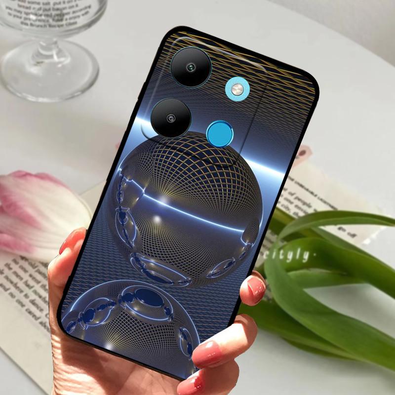 Для Infinix Smart 7 Чехол Роскошный Силиконовый ТПУ Мягкий Телефон Черный Чехол Чехлы Для Infinix Smart7 X6515 Funda Защитный Coque Capa