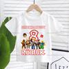 Летняя футболка Roblox с цифрой на день рождения для мальчика и девочки, детская одежда, хлопковые футболки для малышей, праздничные топы с коротким рукавом, подарки для малышей