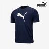Puma Galleria Puma Team Rise Logo CoTTon Round ShorT Sleeve T shirT Navy