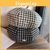 Clashing Grid Color Artistic Vintage Beret Hat Geometric Elements Spring Women