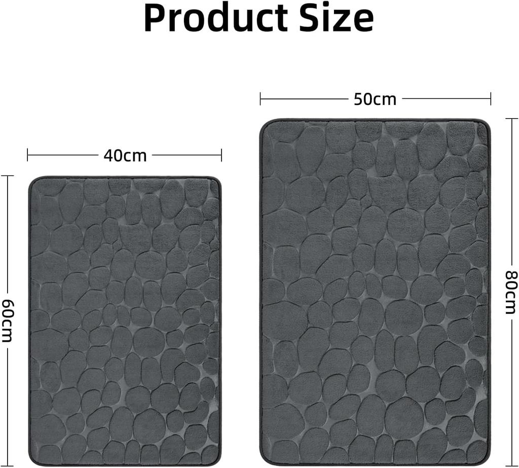 Bathroom Carpet Door Mat Cobblestone Embossed Simple Style Absorbent Foot  Non-slip Mat For Bathroom Bedroom Living Room Mat