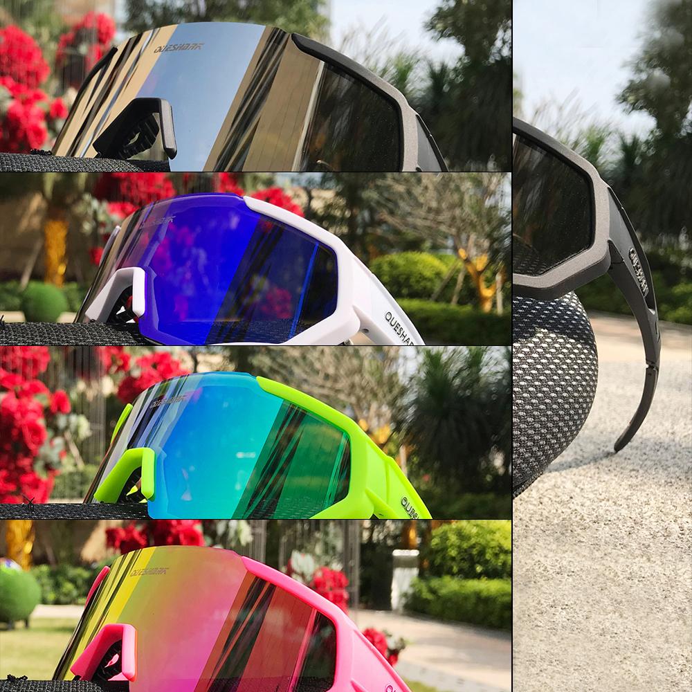 Queshark Велосипедные очки Поляризованные спортивные солнцезащитные очки MTB Велосипедные очки Мужчины Женщины Велосипедные очки 3 линзы