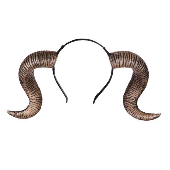 Goat Horn Headband Gothic Devil Horns Hair Hoop Halloween Dress Up Hair Accessories for Halloween Party Cosplay Events