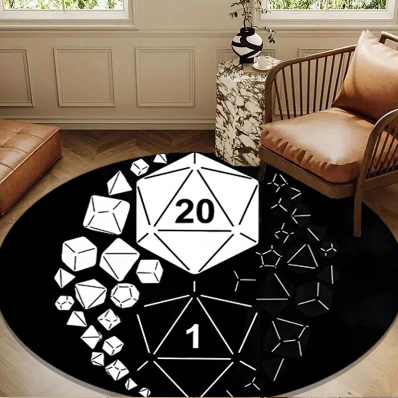 Dungeons & Dragons Round Rug for Livingroom,Bedroom, Palyroom, Chair Rug, Area rug, Circle Carpet, Large Size Fan Christmas gift