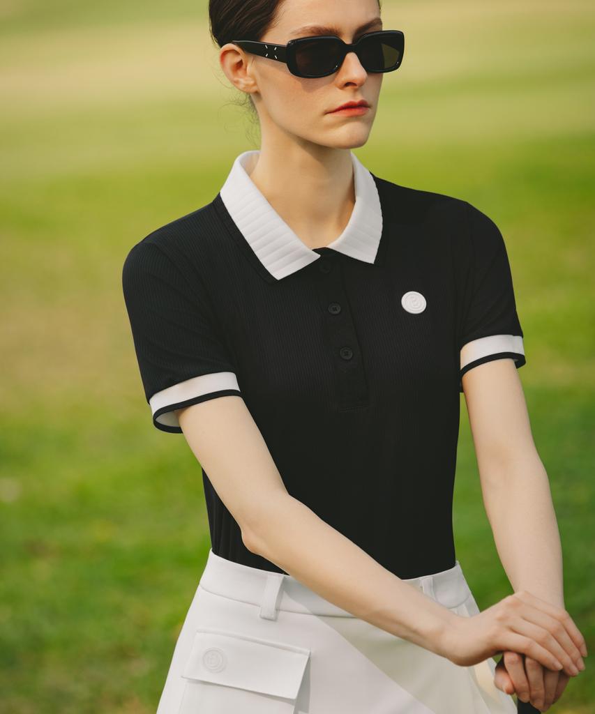 Классический поло-топ в рубчик OBER GOLF (черный)