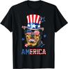 Rottweiler T-Shirt American Flag 4th of July Patriotic Dog Tshirt