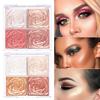 4 Color Highlighter Blush Contour Palette Shimmer, Brightening Face Makeup Palette