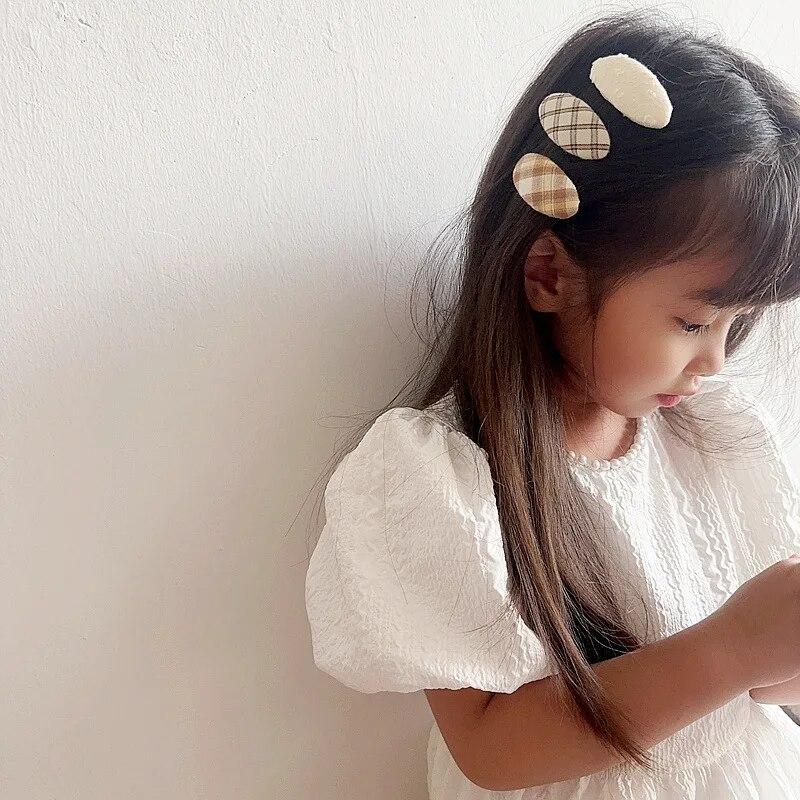 3 шт./компл. заколка для волос в стиле ретро, ​​однотонная полосатая заколка для волос для девочек, эстетичные винтажные заколки с цветочным принтом, детские головные уборы