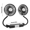 Dual Car Rear Auto Cooling Fan 360 Degree Low Fans Rotatable Car Cooling Noise Cooler Fan Electrical Appliances C T2y1