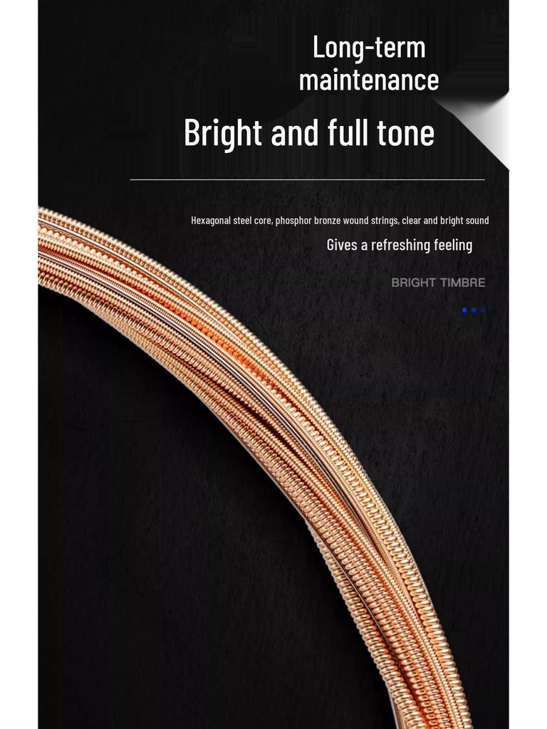 Комплект струн для акустической фолк-гитары Alice, покрытые фосфорной бронзой (6 строк)