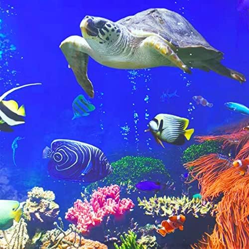 Подводный мир Океана Занавеска для душа Цветные Тропические Рыбы Черепаха Кораллы в Глубоком Море Домашний Декор Водонепроницаемая Ткань Синий