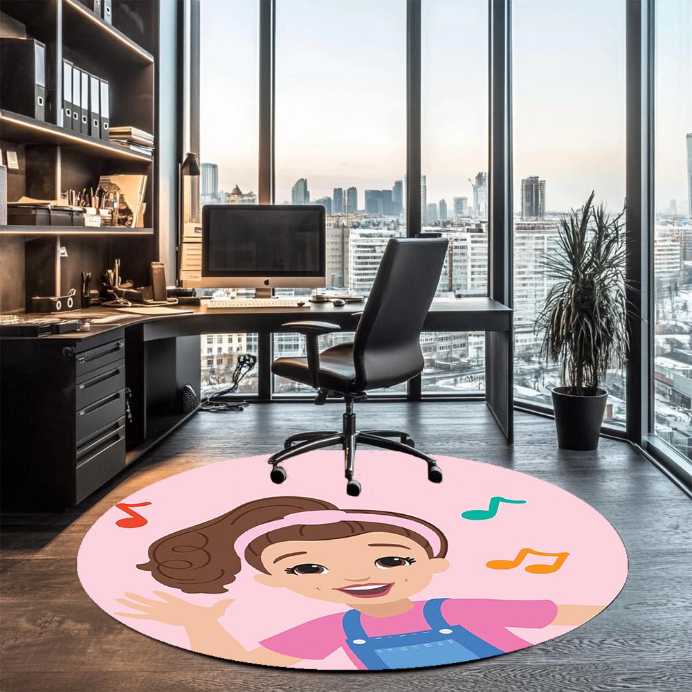 Ms. Rachel Printed Round Rug Carpet Chair Rug Area Rug Entryway Doormats,for Office Chair Living Room Bedroom Kitchen Room.