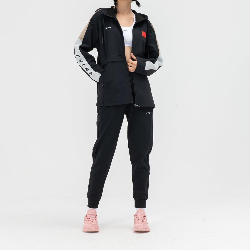 Li-Ning Дышащие впитывающие пот флисовые спортивные штаны унисекс, черные AKLTC43-1