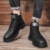 Мужские ботинки в британском стиле с высоким верхом и толстой подошвой, повседневные туфли, мужские утепленные удобные туфли из мягкой кожи, ковбойские сапоги