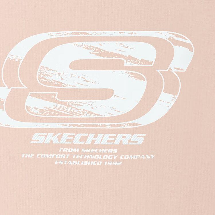 Skechers Удобная Универсальная Модная Короткий Рукав Футболка Унисекс Топы Светло-Коричневый L225U153-05KE