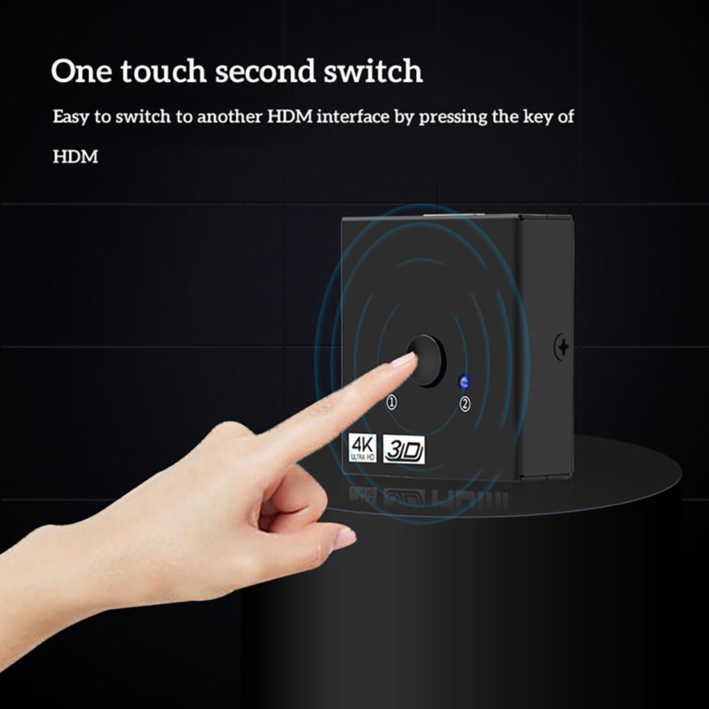 4K HD Переключатель 2 порта Двунаправленный 2x1/1x2 HD Переключатель-разветвитель Поддерживает HD 4K 1080P 3D для Windows Linux