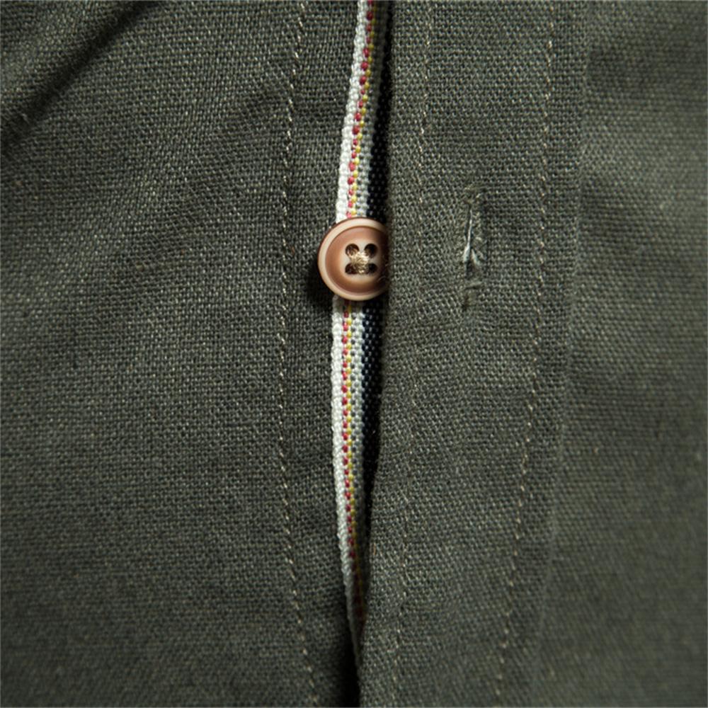 AIOPESON 100% хлопок, социальные мужские рубашки с одним карманом, однотонные рубашки с длинными рукавами для мужчин, блузка с отложным воротником, весенняя мужская блузка