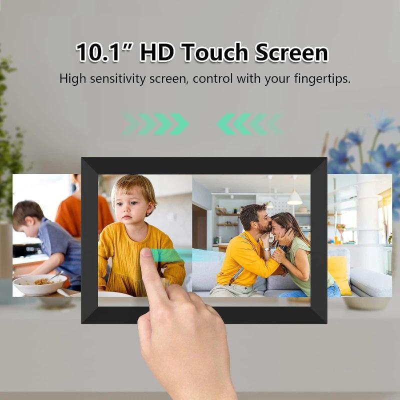 Digital Photo Frame WiFi 32GB 10.1 Inch 1280x800 IPS Touch Screen Digital Picture Frame Easy Setup Share Photo or Video Via Frameo APP