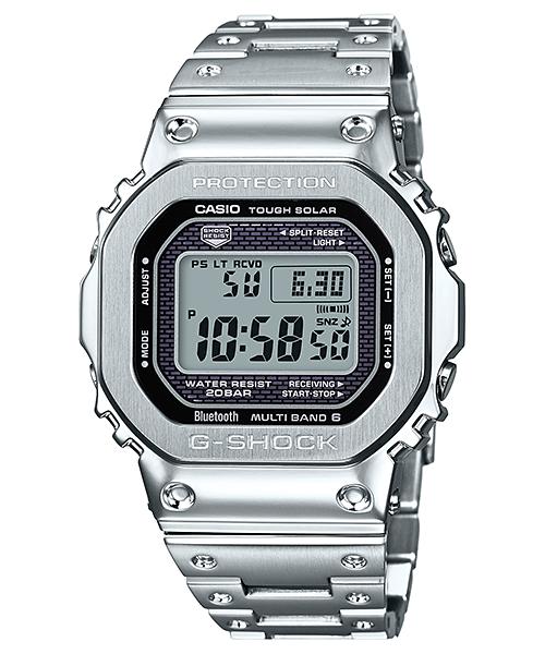 Casio Мужские кварцевые часы GMW-B5000D-1 из нержавеющей стали, водонепроницаемые до 200 м, ударопрочные