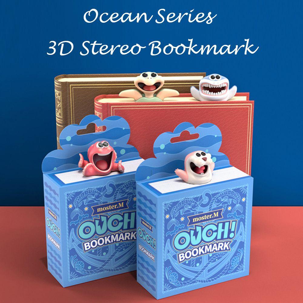 Octopus Creative PVC Ocean Series Book Markers School Supplies 3D Bookmarks Cartoon Animal Style