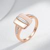 Роскошные Блестящие Квадратные Кольца с Натуральным Цирконом для Женщин Цвет Розового Золота Микс Оригинальный Дизайн Свадебные Ежедневные Украшения