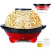 6 Quart Popcorn Machine, Stir Crazy Popcorn Popper Machine, Electric Hot Oil Popcorn Maker Machine, Large Lid for Serving Bowl and Two Measuring Cups