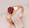 Новые кольца Rose Gold для женщин  Трендовый Деликатный дизайн Красный натуральный циркон Кольцо Винтажное Свадебное Изящные украшения