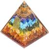 Seven Chakra Organite Pyramid Fill Up with Natural Agate Stone for Reiki, Crystal Healing, Fang Shui, Vastu Chakra, Meditation, Gifting and Home Decor