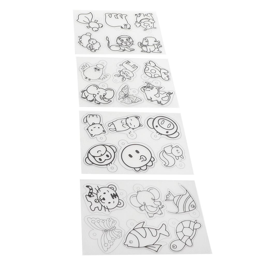 Heat Shrink Sheets 8 Pcs Hand Painted Printing with Pattern Filling for Kids Craft School Project Ornaments