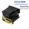 High Speeds HDTV To DVI Connector Male To Female Gold-coated Contacts 24+1 Pin Configuration 1080p Signal Transmission