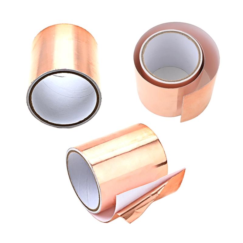 Лента из медной фольги, самоклеящаяся, экранирующая электромагнитные помехи, для заземления, экранирования электромагнитных помех и гитар, витражей, электроремонта