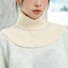 Women Fake Scarf High Collar Twist Texture Ruffle Trim Solid Color Knitting Collar Autumn Winter Thickened Warm False Collar