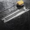 304 Stainless Steel Floor Drain Anti-odor Bathroom Shower Long Drainage Linear Waste Water Floor Drains Cover 20 30 40 50 CM