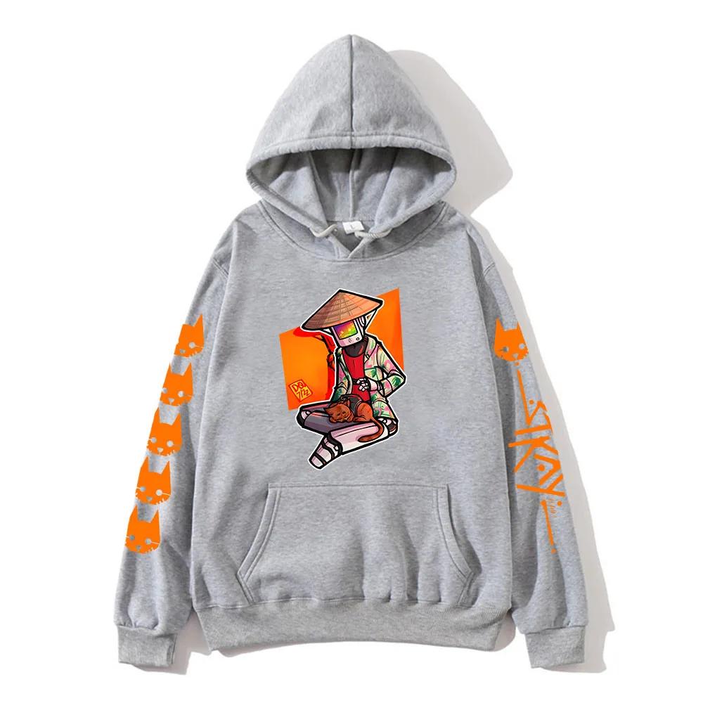 Толстовка с капюшоном Stray Game Cat and Momo Kawaii с мультяшным принтом, мужская/женская повседневная толстовка с длинным рукавом, осенний свитер StrayGame