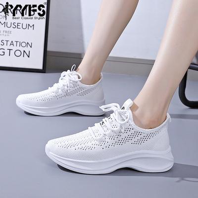 2025 Flyweave Модные Повседневные Нескользящие Беговые Спортивные Кроссовки Женские Трендовые На Мягкой Подошве Женская Обувь Лето Продвинутые Все-Сочетаемые